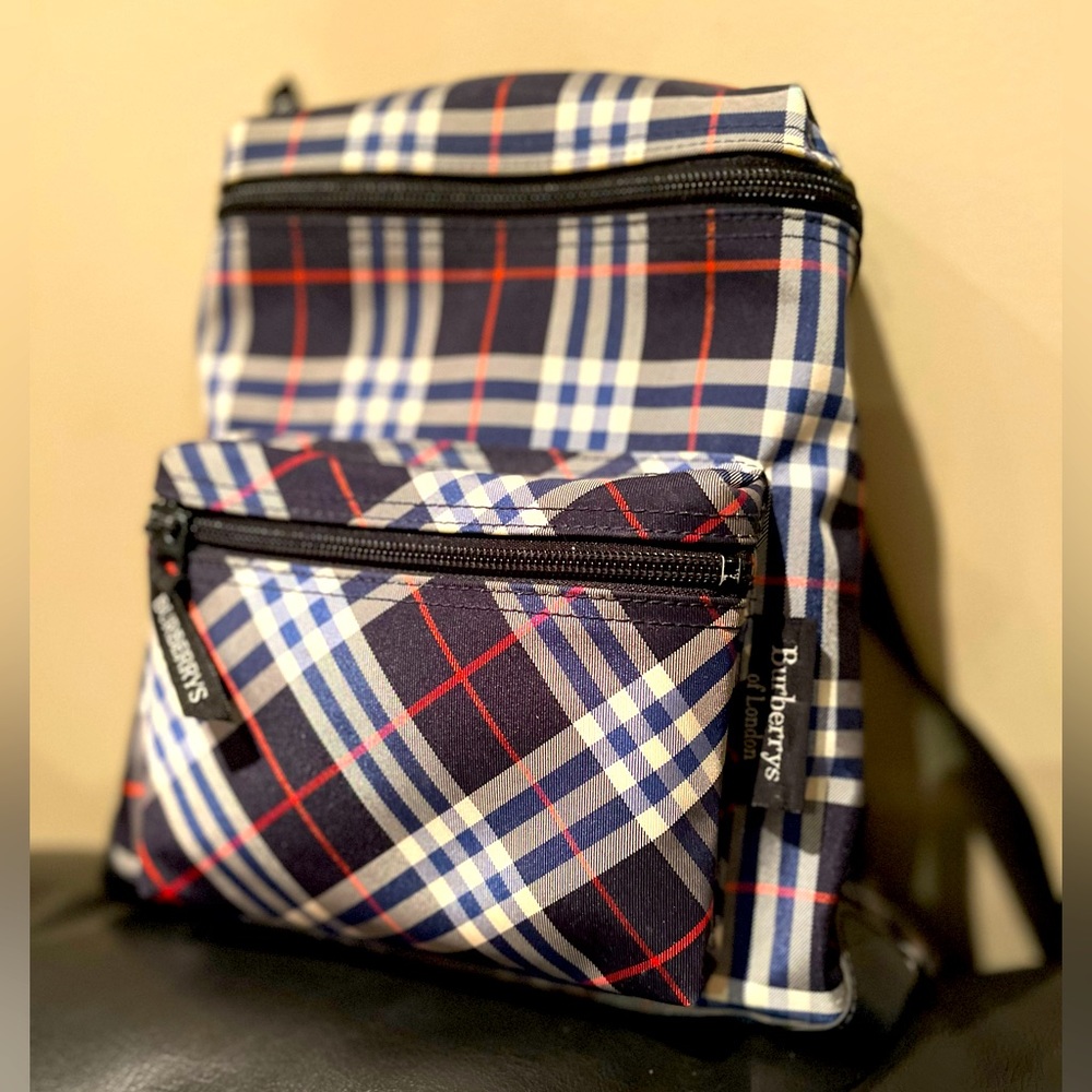 PreLoved Burberry Backpack Plaid Authentic Small Cute & Clean - Picture 3 of 7